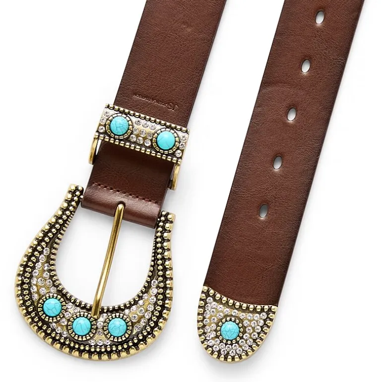 JS Jessica Simpson Turquoise Accented Casual Hip Belt Womens Belt