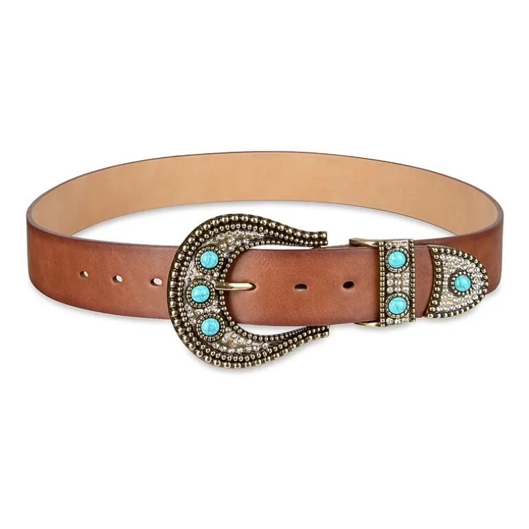 JS Jessica Simpson Turquoise With Hardware Womens Belt