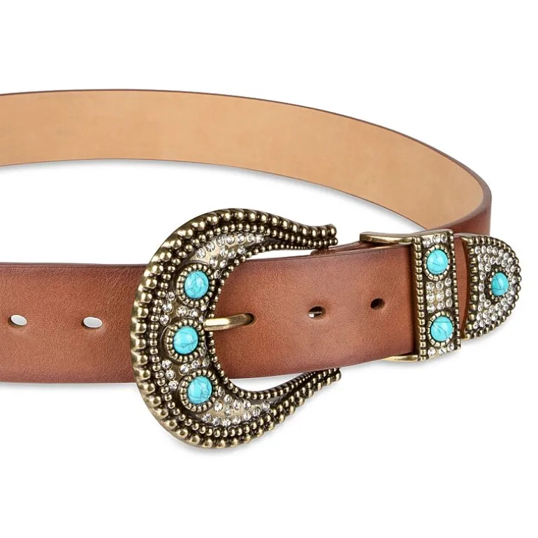 JS Jessica Simpson Turquoise With Hardware Womens Belt