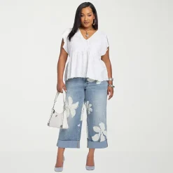 JS Jessica Simpson Womens Plus High Rise Boyfriend Jean