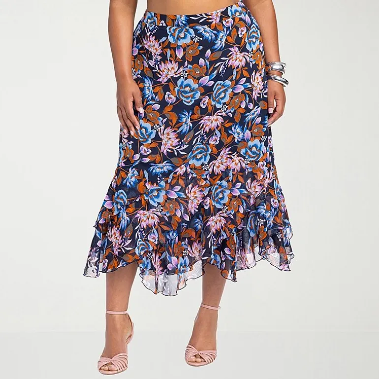 JS Jessica Simpson Womens Plus High Rise Maxi Skirt