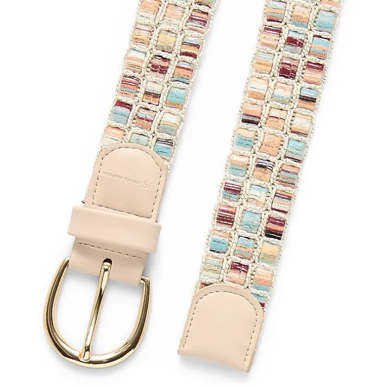 JS Jessica Simpson Woven Laced Shimmer Womens Belt