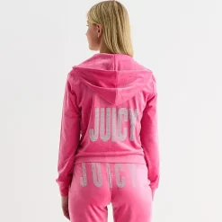 Juicy By Juicy Couture Womens Juniors Hooded Lightweight Track Jacket