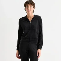 Juicy By Juicy Couture Womens Juniors Hooded Lightweight Track Jacket