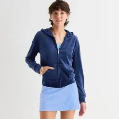 Juicy By Juicy Couture Womens Juniors Hooded Lightweight Track Jacket