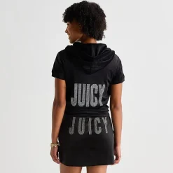 Juicy By Juicy Couture Womens Juniors Short Sleeve Hoodie