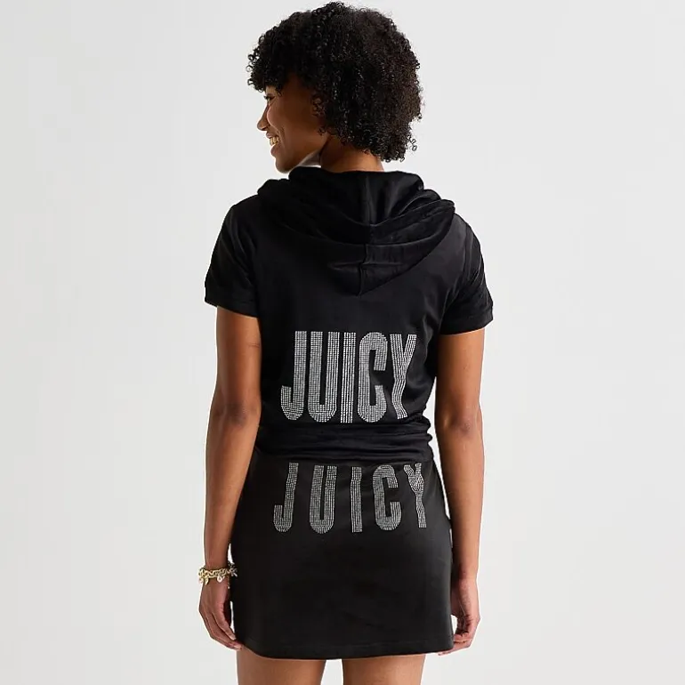 Juicy By Juicy Couture Womens Juniors Short Sleeve Hoodie