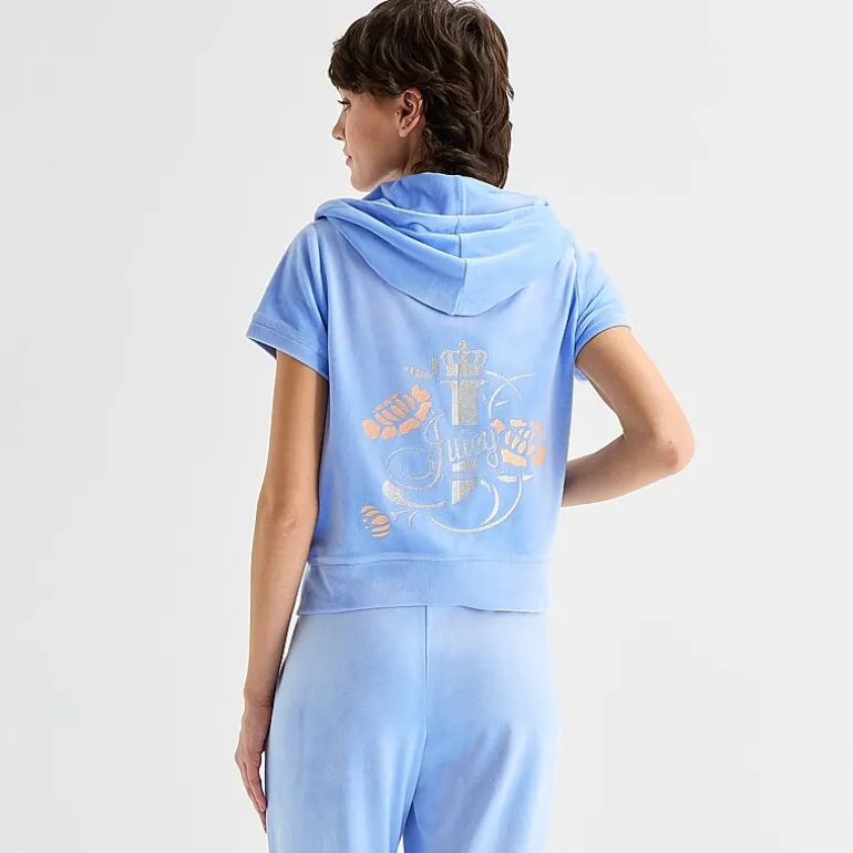 Juicy By Juicy Couture Womens Juniors Short Sleeve Hoodie