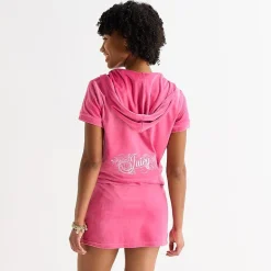 Juicy By Juicy Couture Womens Juniors Short Sleeve Hoodie