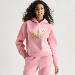 Juicy By Juicy Couture Womens Juniors Long Sleeve Fleece Hoodie