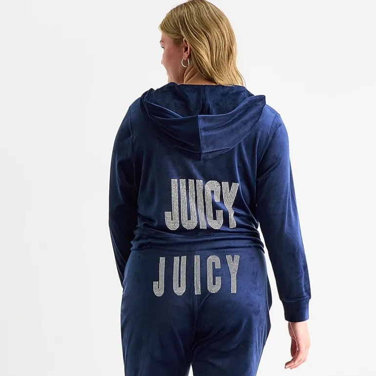Juicy By Juicy Couture Womens Juniors Plus Lightweight Track Jacket
