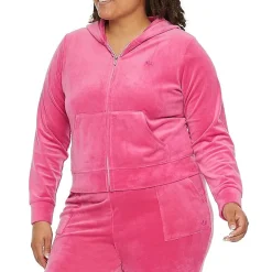 Juicy By Juicy Couture Womens Juniors Plus Midweight Track Jacket