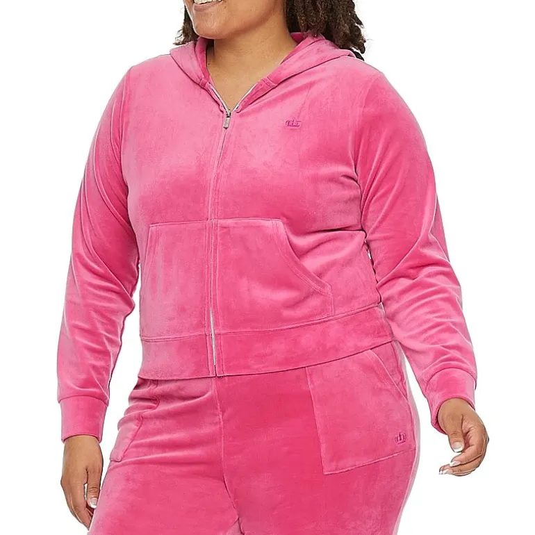 Juicy By Juicy Couture Womens Juniors Plus Midweight Track Jacket