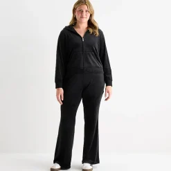 Juicy By Juicy Couture Womens Juniors Plus Flare Mid Rise Track Pant