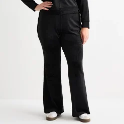 Juicy By Juicy Couture Womens Juniors Plus Flare Mid Rise Track Pant