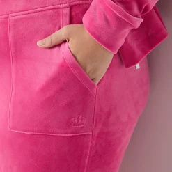 Juicy By Juicy Couture Womens Juniors Plus Straight Mid Rise Track Pant