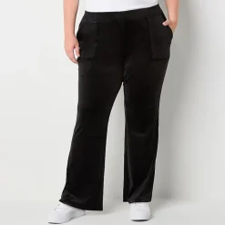 Juicy By Juicy Couture Womens Juniors Plus Straight Mid Rise Track Pant