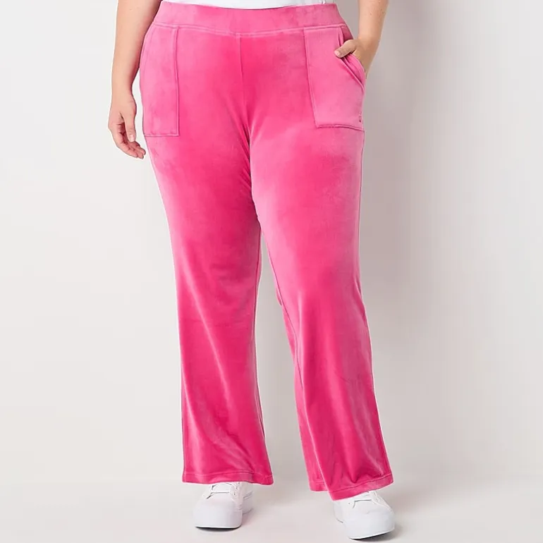 Juicy By Juicy Couture Womens Juniors Plus Straight Mid Rise Track Pant