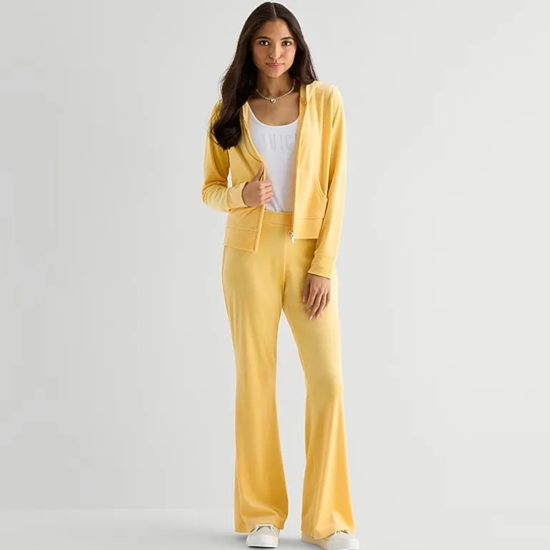 Juicy By Juicy Couture Womens Juniors Flare Mid Rise Track Pant