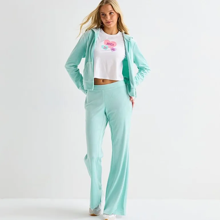 Juicy By Juicy Couture Womens Juniors Flare Mid Rise Track Pant