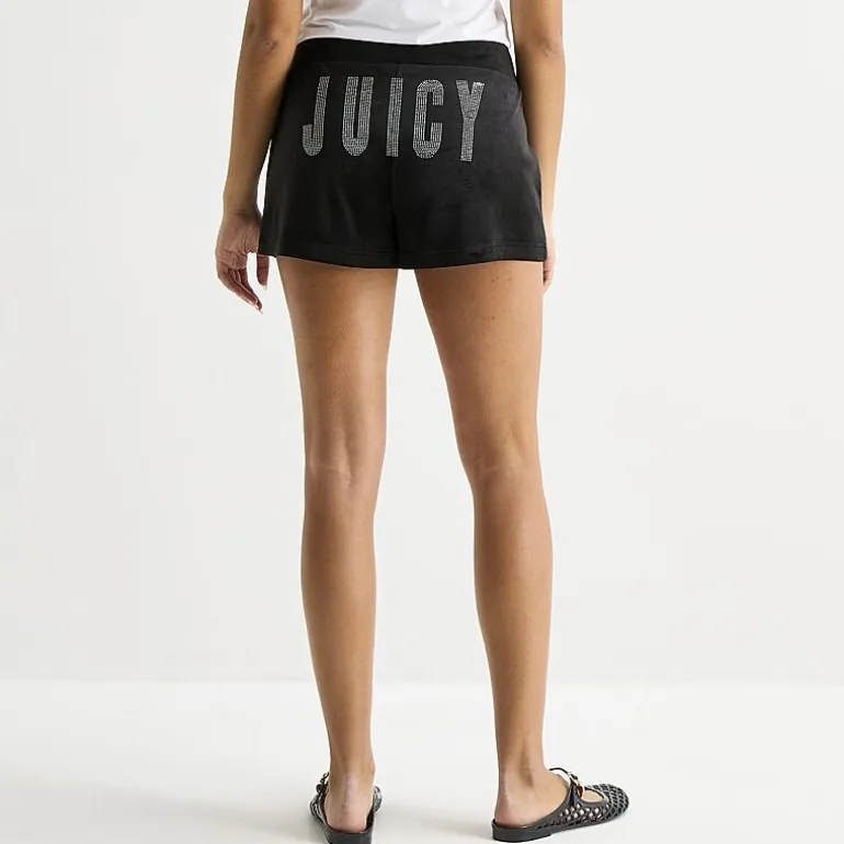 Juicy By Juicy Couture Womens Mid Rise Juniors Velour Pull-On Short