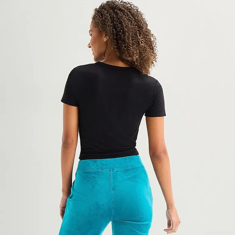 Juicy By Juicy Couture Womens Juniors Crew Neck Short Sleeve Regular Fit Graphic T-Shirt
