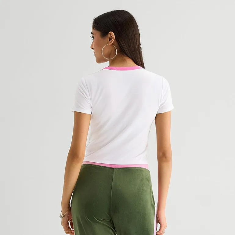 Juicy By Juicy Couture Womens Juniors Crew Neck Short Sleeve Regular Fit Graphic T-Shirt