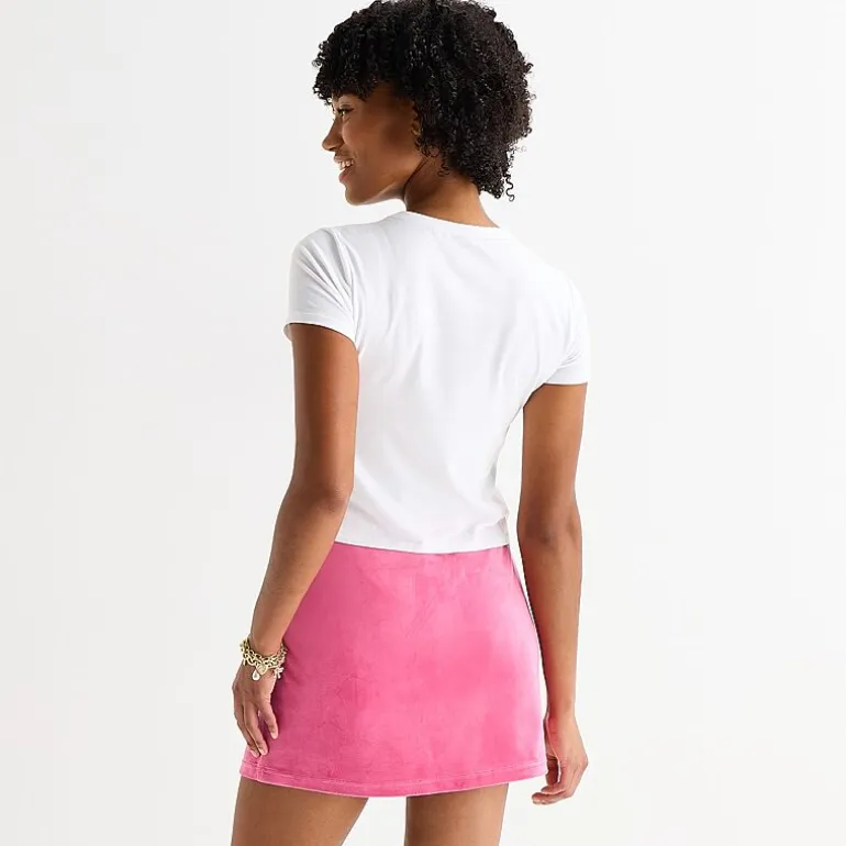 Juicy By Juicy Couture Womens Juniors Crew Neck Short Sleeve Regular Fit Graphic T-Shirt
