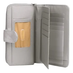 Julia Buxton Heiress Leather Checkbook Womens Rfid Blocking Checkbook Wallet