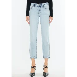 KanCan Women's Essentials Mid Rise Crop Straight Jeans Pam