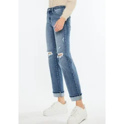 KanCan Women's Essentials Mid Rise True Straight Leg Jeans Carrie