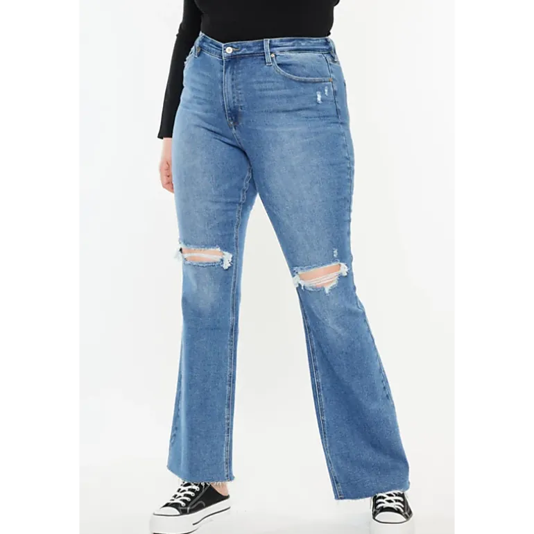 KanCan Women's Plus Size Essentials High Rise Bootcut Jeans Sunflower
