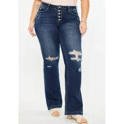 KanCan Women's Plus Size Harley Mid Rise Flare Jeans Harley