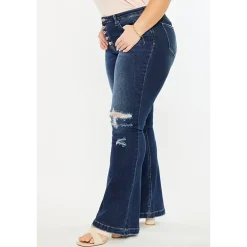 KanCan Women's Plus Size Harley Mid Rise Flare Jeans Harley