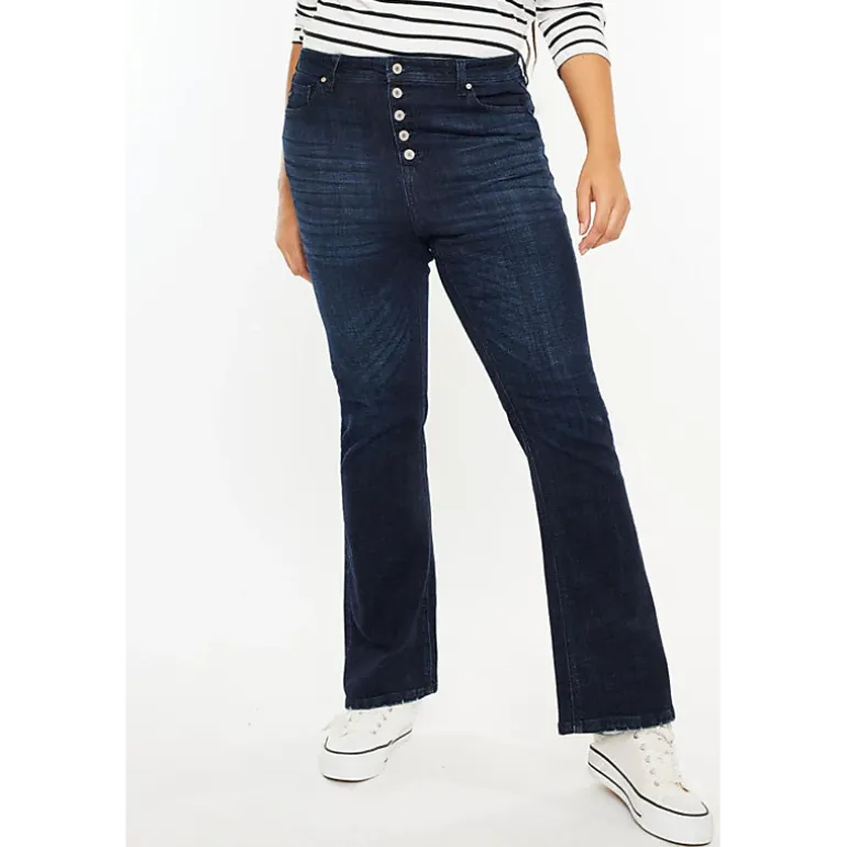 Kancan Women's Plus Size High Rise Bootcut Jeans Teresa
