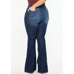 Kancan Women's Plus Size High Rise Flare Jeans Solange