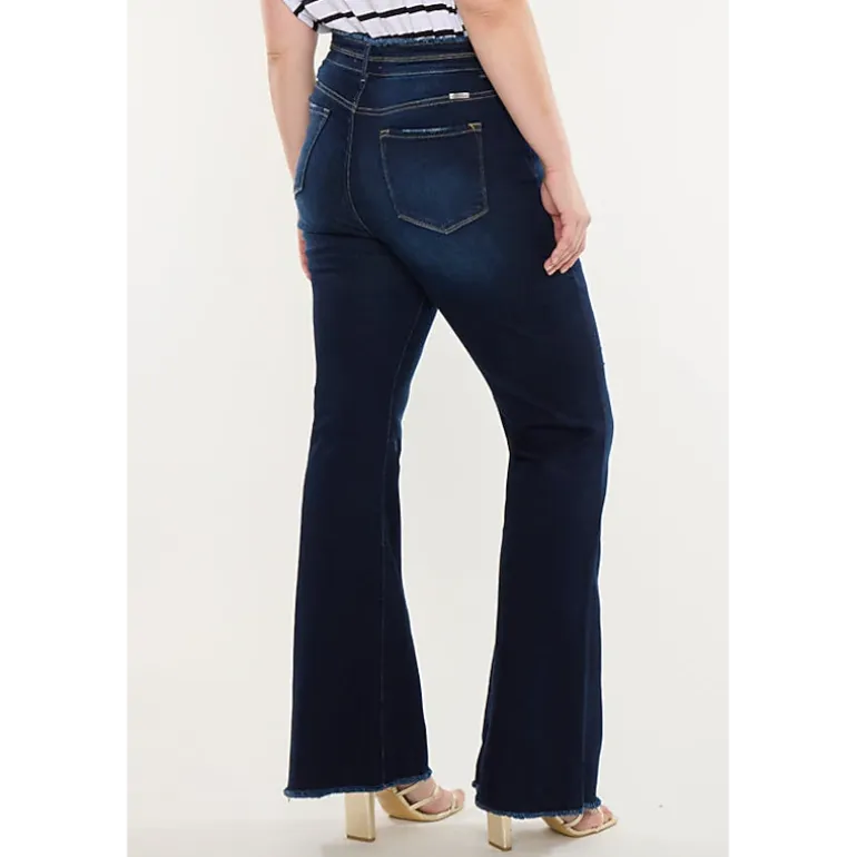 KanCan Women's Plus Size High Rise Flare Jeans Gill