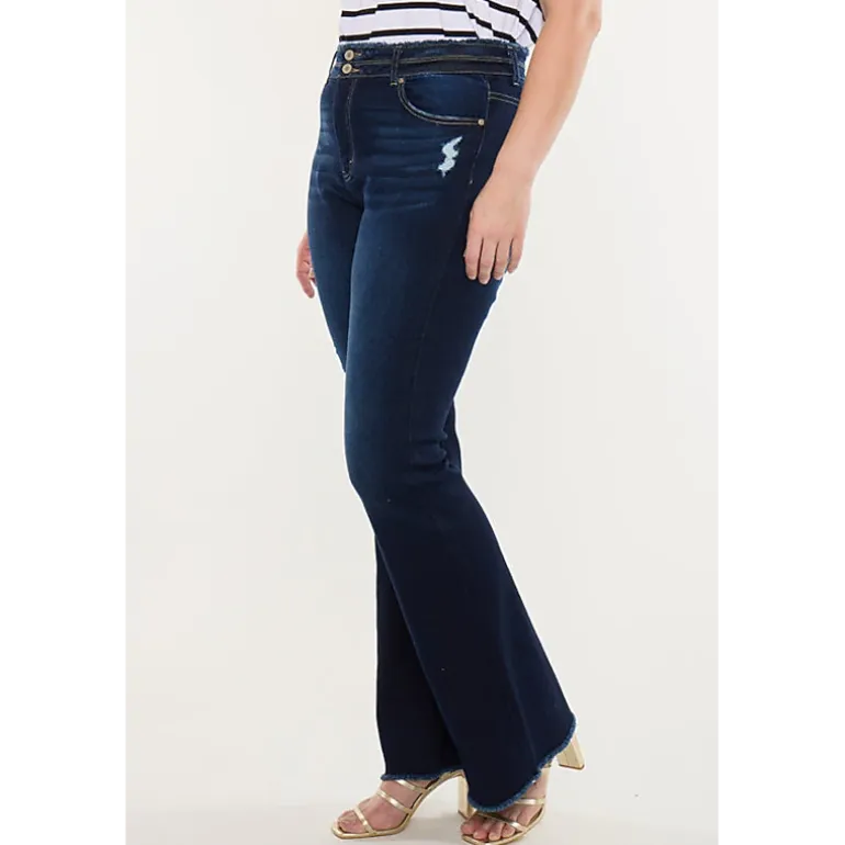 KanCan Women's Plus Size High Rise Flare Jeans Gill