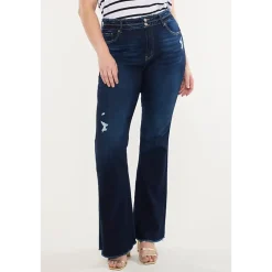 KanCan Women's Plus Size High Rise Flare Jeans Gill