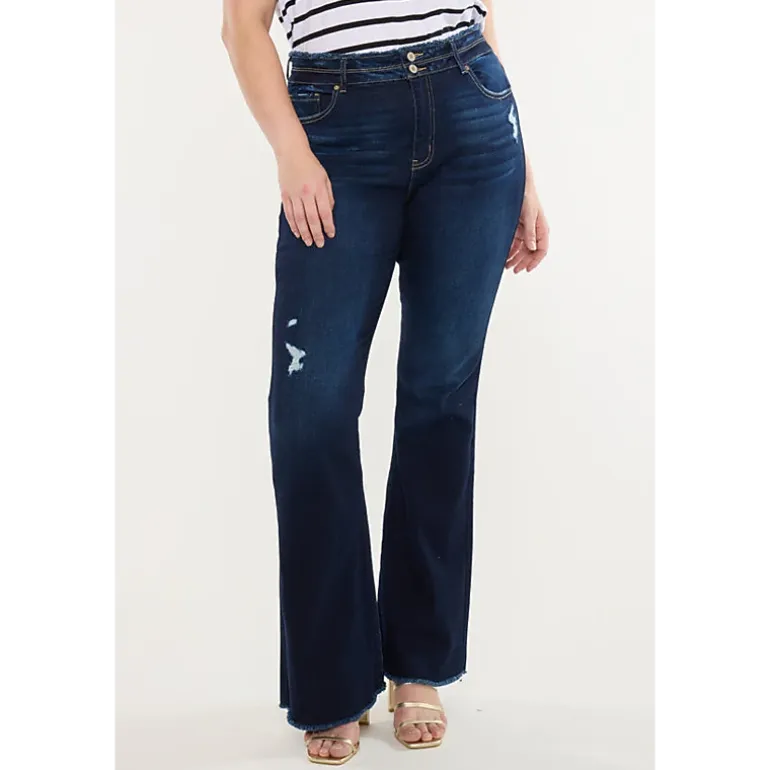 KanCan Women's Plus Size High Rise Flare Jeans Gill