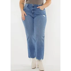 KanCan Women's Plus Size High Rise Slim Wide Leg Jeans Cassiel