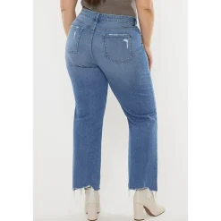 KanCan Women's Plus Size High Rise Slim Wide Leg Jeans Cassiel