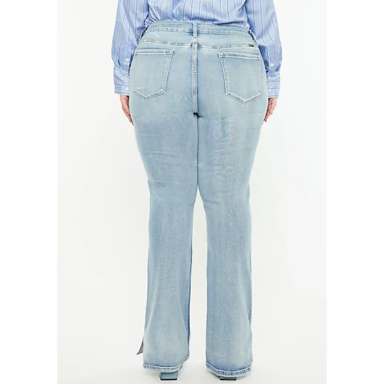 Kancan Women's Plus Size Mid Rise Y2k Bootcut Jeans Doreen