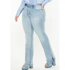 Kancan Women's Plus Size Mid Rise Y2k Bootcut Jeans Doreen