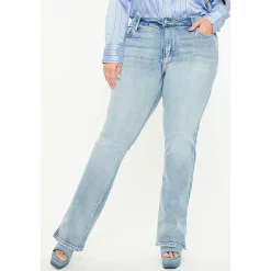 Kancan Women's Plus Size Mid Rise Y2k Bootcut Jeans Doreen