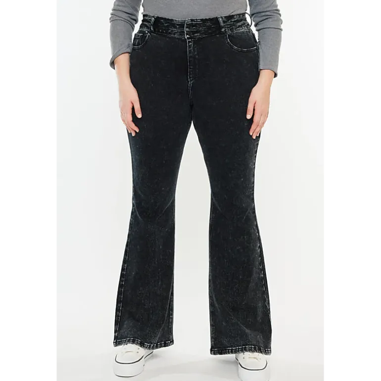 KanCan Women's Plus Size Ultra High Rise Flare Jeans Amirah