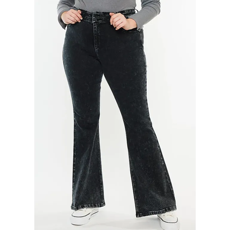 KanCan Women's Plus Size Ultra High Rise Flare Jeans Amirah