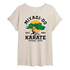 Karate Kid Miyagi Tee Womens Juniors Crew Neck Short Sleeve Oversized Graphic T-Shirt