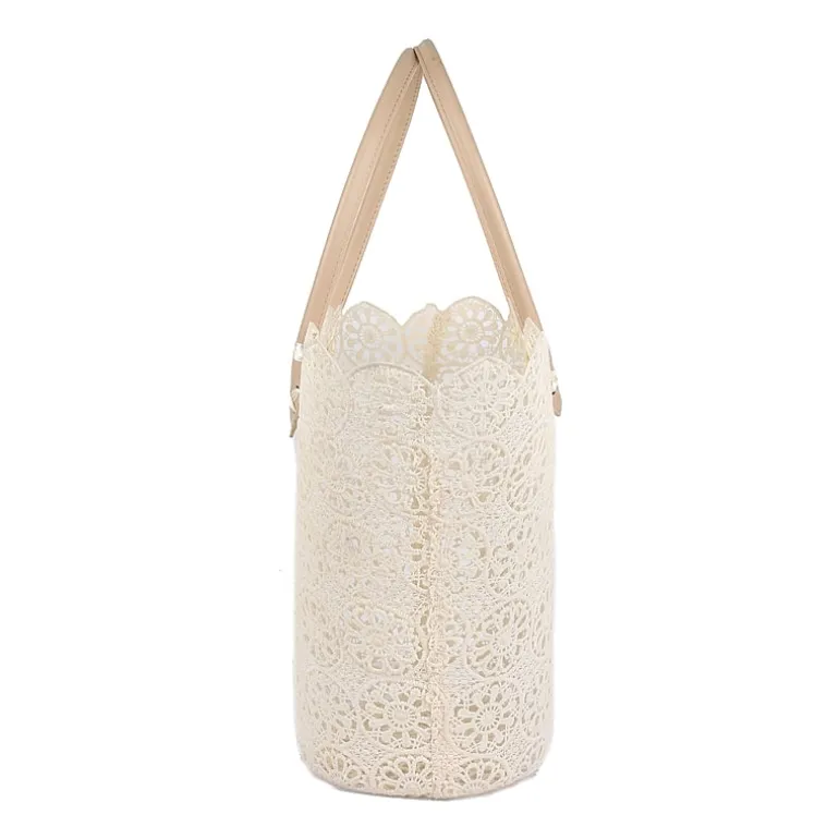 Karla Hanson Riki N Romi Lace Medium Trixy Cream Tote Bag