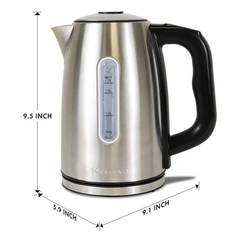 Kenmore 1.7L Cordless Electric Tea Kettle with 6 Temperature Pre-Sets